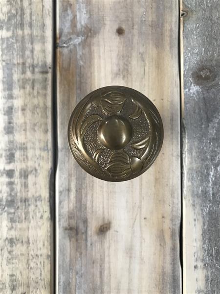 Grote foto deurknop art nouveau knop met rosette gepatineerd messing draaibaar. doe het zelf en verbouw materialen en producten