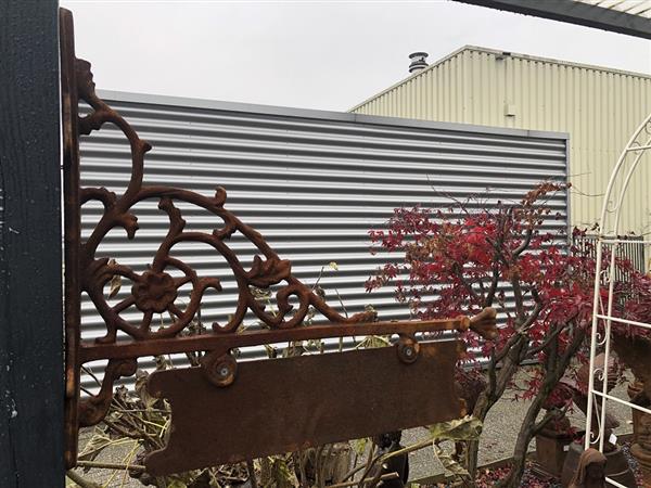 Grote foto winkel bord lange plaat gietijzer ongeverfd vliegroest verzamelen overige verzamelingen