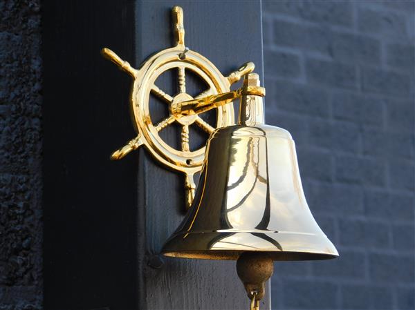 Grote foto deurbel bel schip messing doe het zelf en verbouw deuren en horren