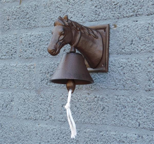 Grote foto deurbel met paard gietijzer doe het zelf en verbouw deuren en horren