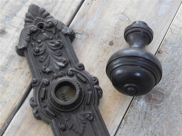 Grote foto halve set deurknop belli 1 lange deurplaat antiek pz van antieke ijzeren doe het zelf en verbouw materialen en producten