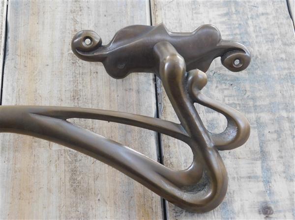 Grote foto patina trekhendel art nouveau handgreep voor de voordeur messing levering doe het zelf en verbouw materialen en producten