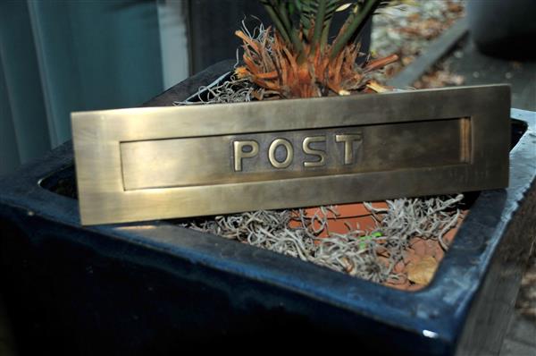 Grote foto brievenbusklep post messing doe het zelf en verbouw materialen en producten
