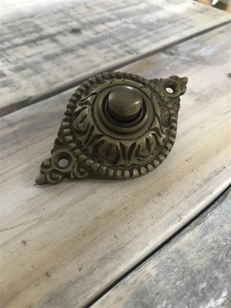 Grote foto sierlijke deurbel antiek messing drukbel doe het zelf en verbouw materialen en producten