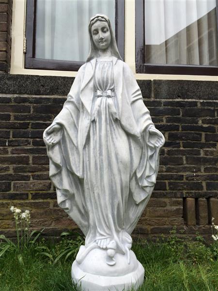 Grote foto groot maria tuinbeeld 110 cm steen tuin en terras tuindecoratie