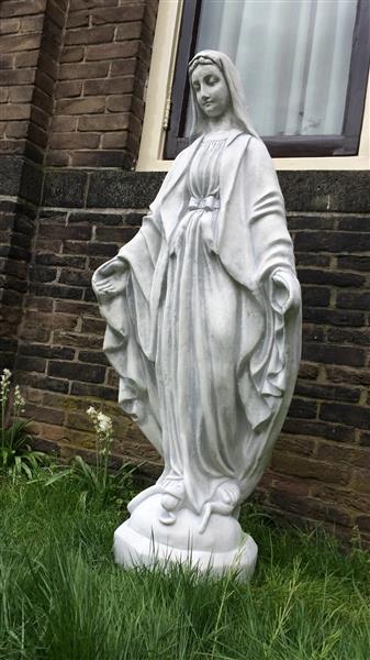 Grote foto groot maria tuinbeeld 110 cm steen tuin en terras tuindecoratie