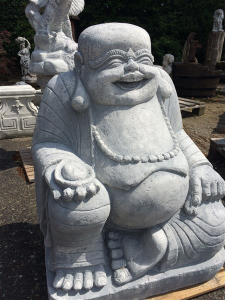 Grote foto boeddha beeld massief steen prachtig fors beeld tuin en terras tuindecoratie