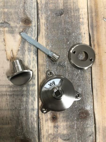 Grote foto twist lock geborsteld vrij en bezet voor toiletdeur wc deur montage nikkel. doe het zelf en verbouw materialen en producten