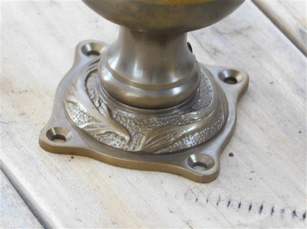 Grote foto deurknop met art nouveau lilies antiek messing rozet knop vast doe het zelf en verbouw materialen en producten