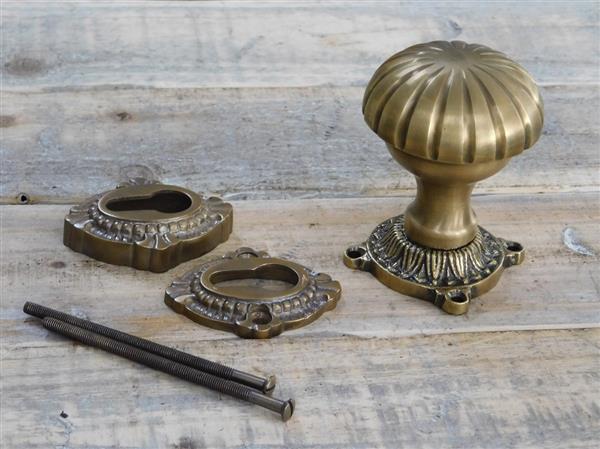 Grote foto brass deurknop veiligheid rozet voordeurset klassiek. doe het zelf en verbouw materialen en producten