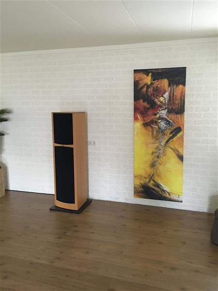 Grote foto fors en fraai abstract olieverfdoek van de danser. huis en inrichting woningdecoratie