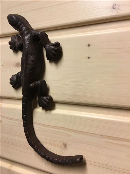 Grote foto leuke salamander van gietijzer huis en inrichting woningdecoratie