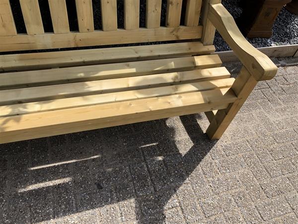 Grote foto houten parkbank daan ge mpregneerde bank robuust tuin en terras tuinmeubelen