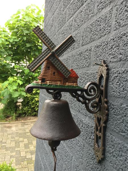 Grote foto deurbel molen gietijzer doe het zelf en verbouw deuren en horren