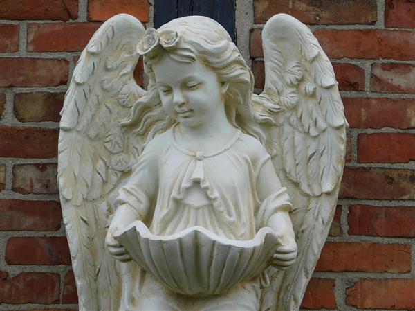 Grote foto engel met schaal polystone wanddecoratie tuin en terras tuindecoratie