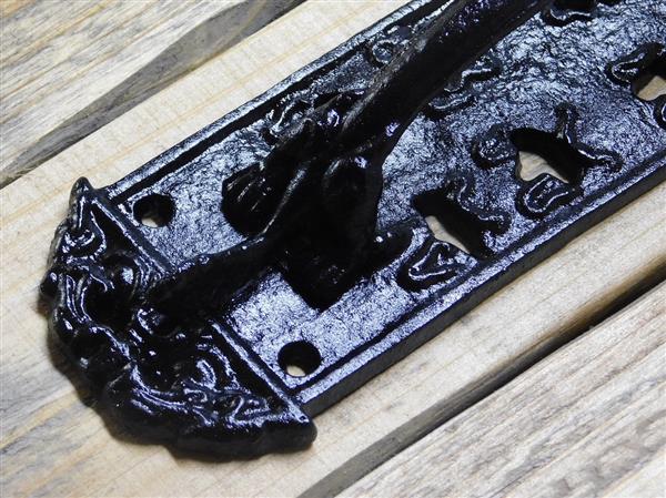 Grote foto deurgreep draakbeschermer middeleeuwse stijl ijzer zwart doe het zelf en verbouw materialen en producten