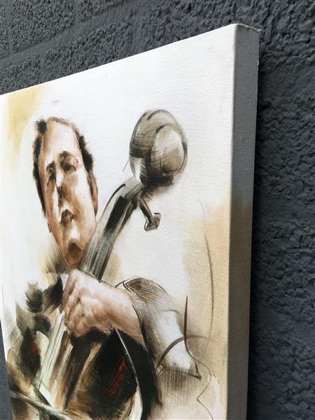 Grote foto fors en fraai olieverfdoek op canvas de cellist huis en inrichting woningdecoratie