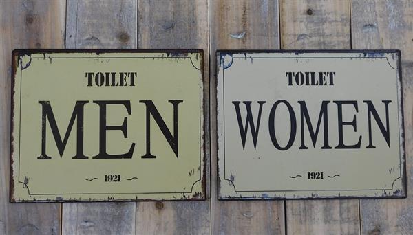 Grote foto set tekens voor wc deuren tin plate woman men. doe het zelf en verbouw materialen en producten