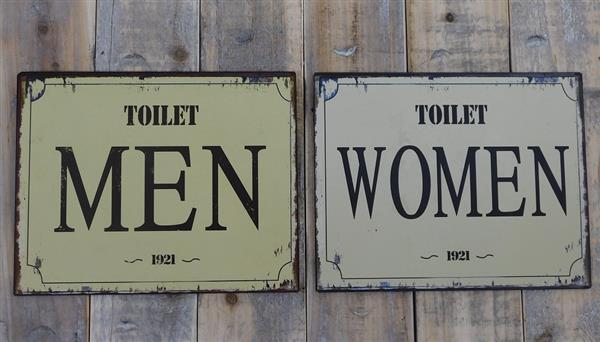 Grote foto set tekens voor wc deuren tin plate woman men. laatste doe het zelf en verbouw materialen en producten