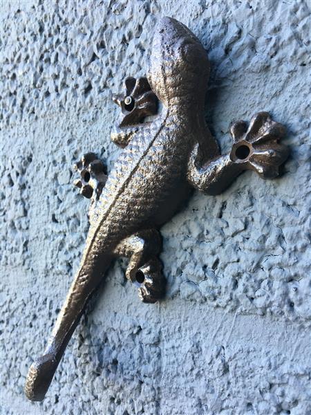 Grote foto 1 salamander hagedis gemaakt van gietijzer bruin tuin en terras tuindecoratie