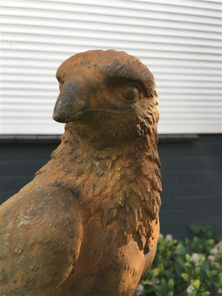 Grote foto een prachtige zittende adelaar vol steen oxid. tuin en terras tuindecoratie