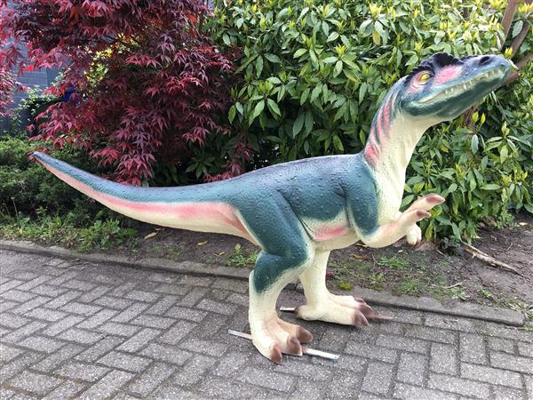 Grote foto dinosaurus prachtige forse sculptuur van een tyrannosaurus tuin en terras tuindecoratie