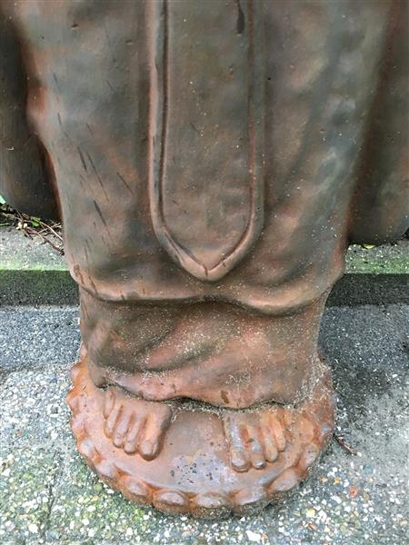 Grote foto groetende boeddha xxl beeld vol steen.oxide. tuin en terras tuindecoratie