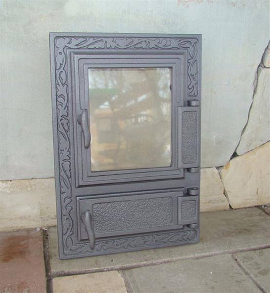 Grote foto 1 ovendeur voor de kachel of oven asluik gietijzer glas. tuin en terras tuindecoratie