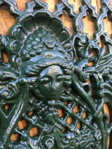 Grote foto cast iron deur raam rooster wandornament mooi smeedwerk tuin en terras tuindecoratie