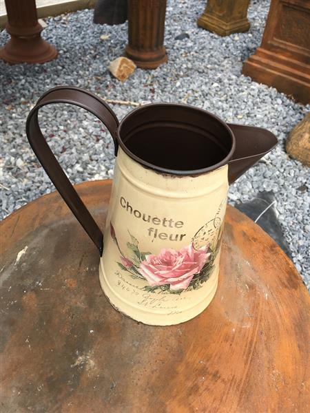 Grote foto vintage melkkan met roos chouette fleur tuin en terras tuindecoratie