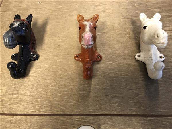 Grote foto 3 x paardenhoofden als kapstok is een mooie schuur decoratie diverse kleuren. tuin en terras tuindecoratie