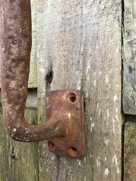 Grote foto deurgreep square van massief ijzer groot rust bruin gecoat. doe het zelf en verbouw materialen en producten