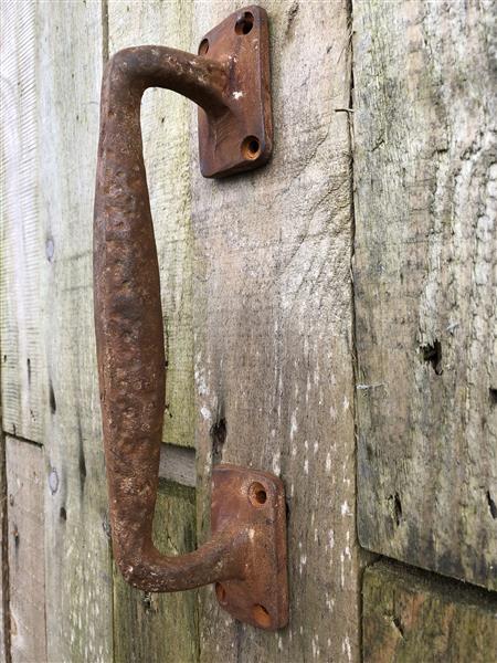 Grote foto deurgreep square van massief ijzer groot rust bruin gecoat. doe het zelf en verbouw materialen en producten