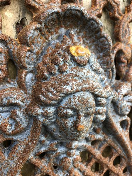 Grote foto cast iron rust deur raam rooster wandornament mooi smeedwerk tuin en terras tuindecoratie