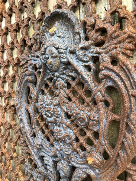 Grote foto cast iron rust deur raam rooster wandornament mooi smeedwerk tuin en terras tuindecoratie