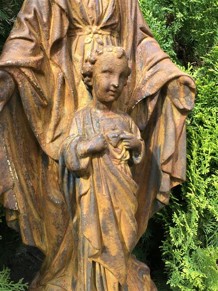 Grote foto maria met kind vol steen oxide. tuin en terras tuindecoratie