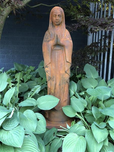 Grote foto moeder maria mother mary groot vol stenen beeld oxide. tuin en terras tuindecoratie