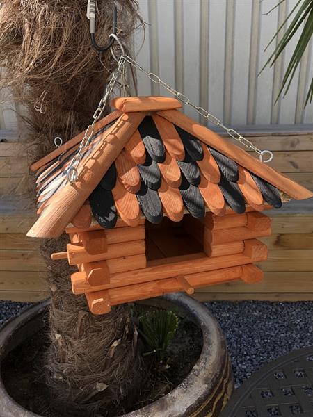 Grote foto lux houten vogelhuis voederhuis om op te hangen. tuin en terras overige tuin en terras