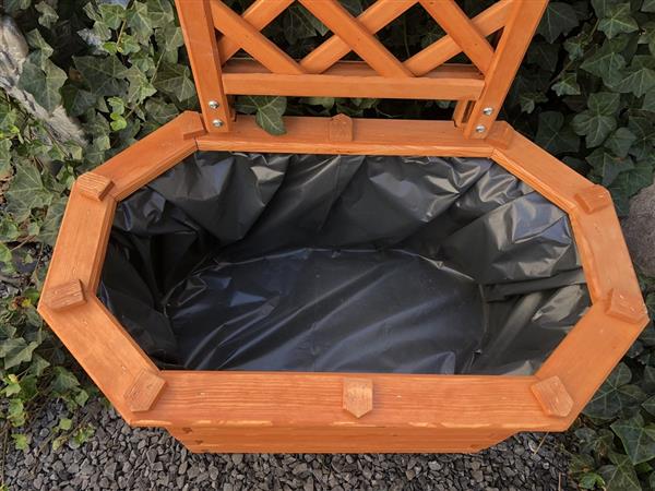 Grote foto bloembak plantenbak van massief hout met prachtig bewerkte pergola tuin en terras overige tuin en terras