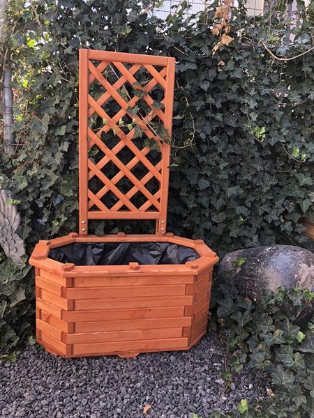 Grote foto bloembak plantenbak van massief hout met prachtig bewerkte pergola tuin en terras overige tuin en terras