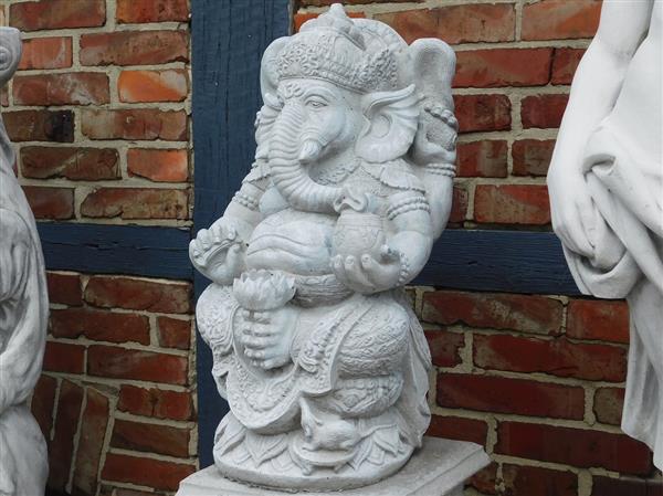 Grote foto beeld ganesha 1 de god van de wijsheid welvaart en geluk vol steen tuin en terras tuindecoratie