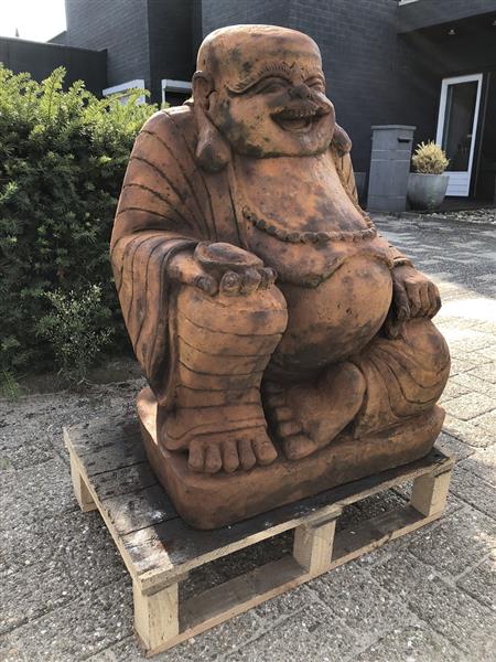 Grote foto boeddha beeld massief steen oxid prachtig fors beeld tuin en terras tuindecoratie