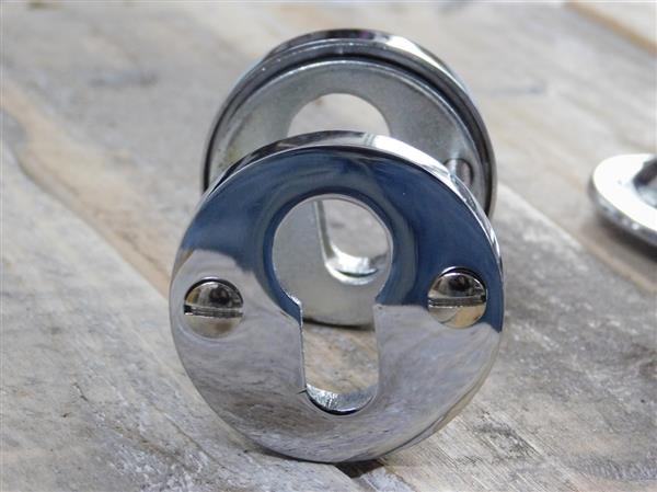 Grote foto chromen deurknop beveiligingsrozet sleutel pz verchroomde deur knop rozet. doe het zelf en verbouw materialen en producten