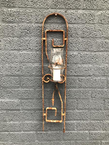 Grote foto wandornament gietijzer met prachtige kaarsenhouder en veiligheidsglas prachtig maar 2 beschikbaar tuin en terras tuindecoratie