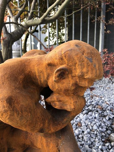 Grote foto 1 sculptuur gietijzeren beeld de denker geweldig mooi beeld tuin en terras tuindecoratie