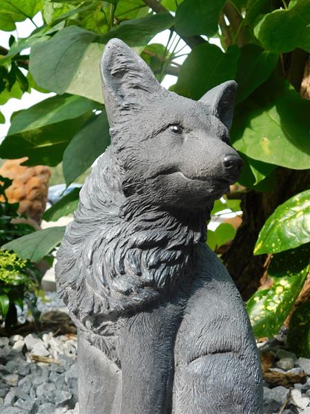 Grote foto tuindecoratie vos stenen beeld vos dierfiguren vos tuinbeelden. tuin en terras tuindecoratie