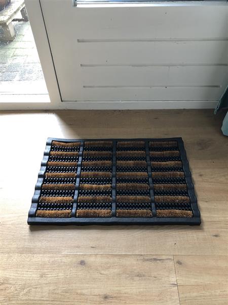 Grote foto stevige deurmat rubber met kokos borstel haren laatste tuin en terras overige tuin en terras