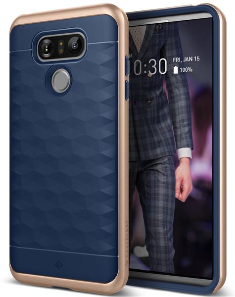 Grote foto lg g6 caseology parallax series shock proof tpu grip case navy blue telecommunicatie mobieltjes