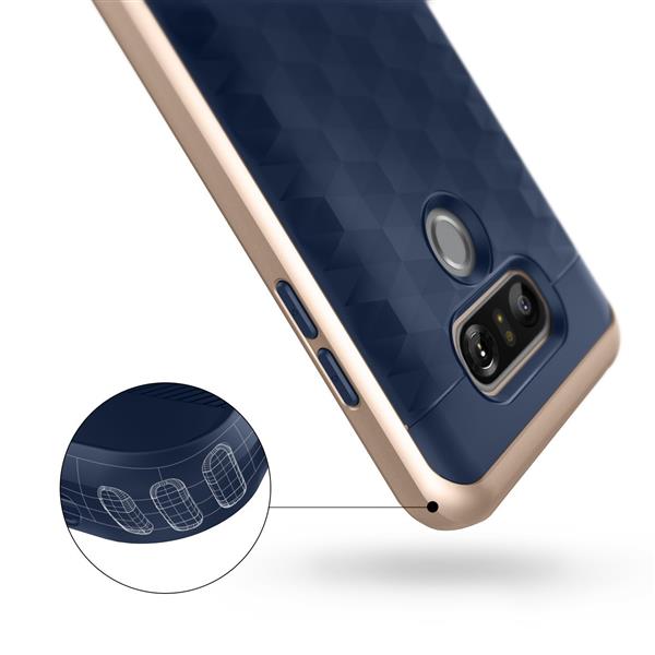 Grote foto lg g6 caseology parallax series shock proof tpu grip case navy blue telecommunicatie mobieltjes