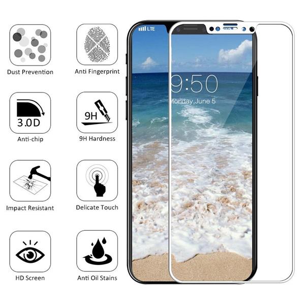 Grote foto drphone iphone x 3d pet full coverage flexibele anti shock glass screen protector tot aan de randen telecommunicatie mobieltjes